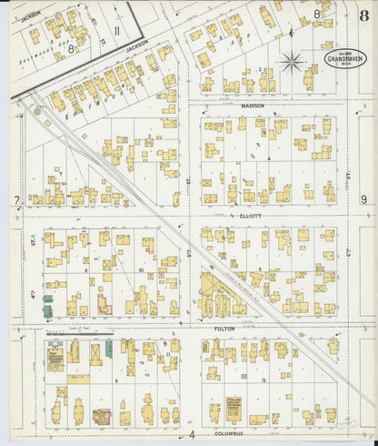 Sanborn Fire Insurance Map from Grand Haven, Ottawa County, Michigan (1899), Sheet #0008 - Complete Map Set gallery image, historic Sanborn map, vintage wall art, Michigan Michigan