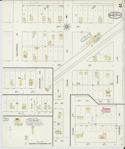 Sanborn Fire Insurance Map from Montrose, Henry County, Missouri (1894), Sheet #0002 - Historic Sanborn Fire Insurance Map Print, vintage old map wall art, antique decor, genealogy gift, Missouri Missouri map
