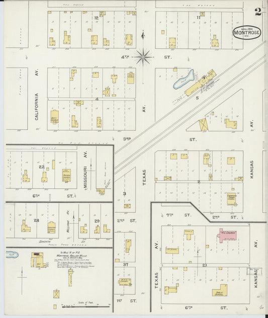 Sanborn Fire Insurance Map from Montrose, Henry County, Missouri (1894), Sheet #0002 - Historic Sanborn Fire Insurance Map Print, vintage old map wall art, antique decor, genealogy gift, Missouri Missouri map