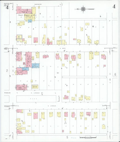 Sanborn Fire Insurance Map from Minster, Auglaize County, Ohio (1951), Sheet #0004 - Complete Map Set gallery image, historic Sanborn map, vintage wall art, Ohio Ohio