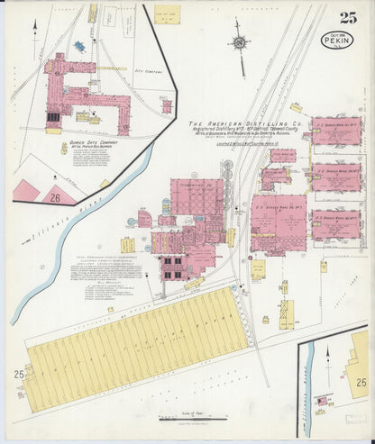 Sanborn Fire Insurance Map from Pekin, Tazewell County, Illinois (1916), Sheet #0025 - Complete Map Set gallery image, historic Sanborn map, vintage wall art, Illinois Illinois