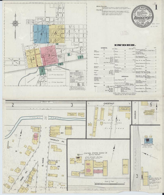 Sanborn Fire Insurance Map from Bridgeport, Lawrence County, Illinois. (1912) – Map View