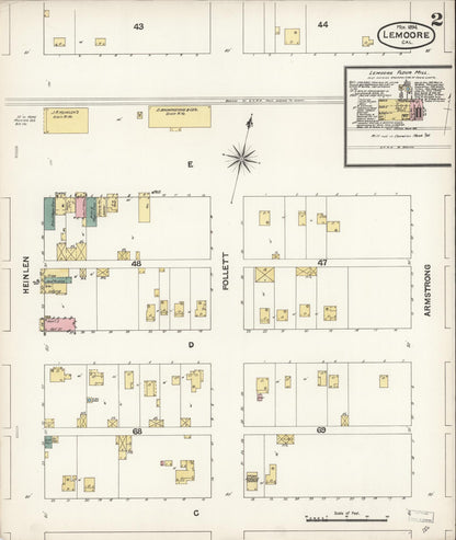 Sanborn Fire Insurance Map from Lemoore, Kings County, California (1894), Sheet #0002 - Complete Map Set gallery image, historic Sanborn map, vintage wall art, California California