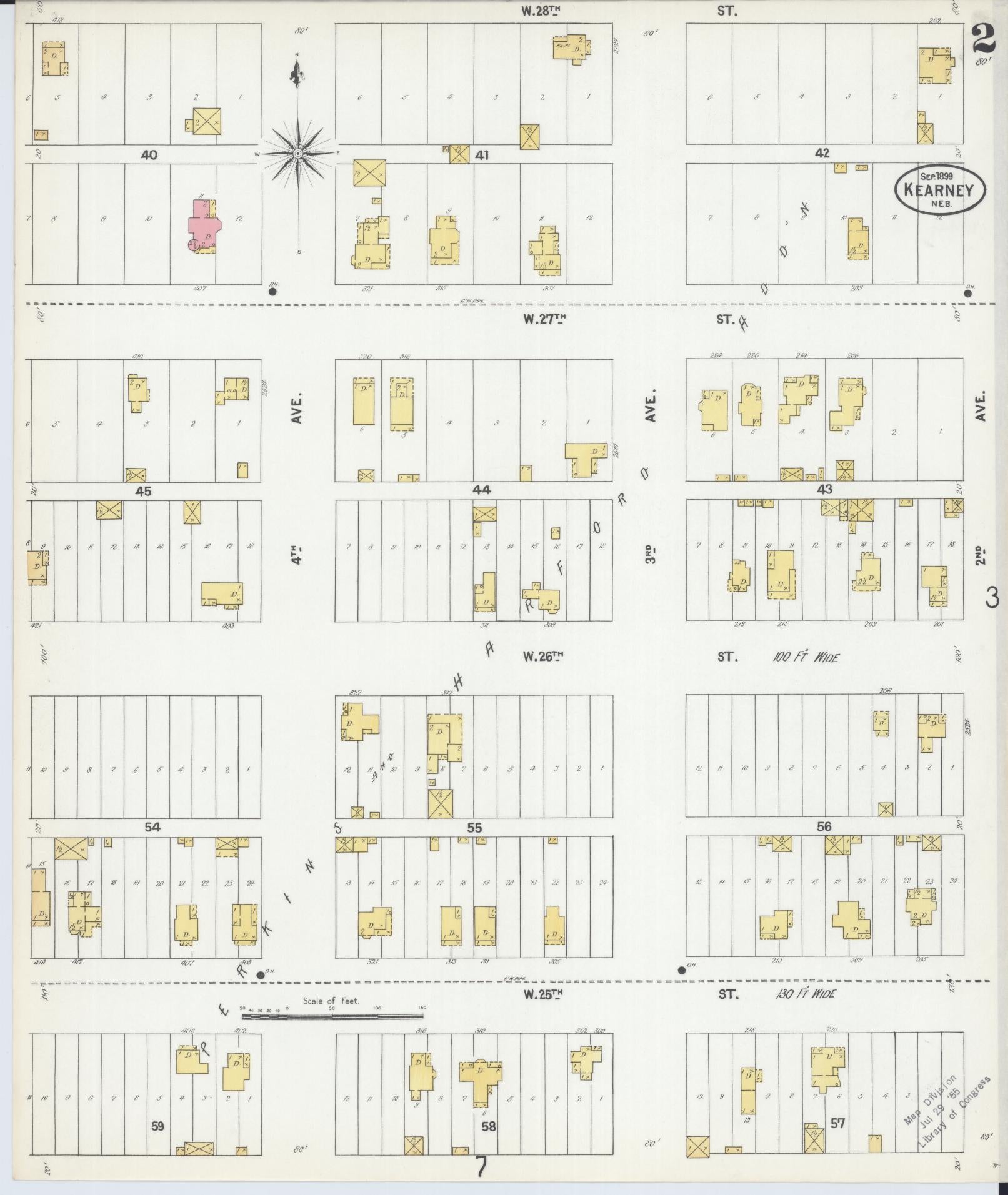 Sanborn Fire Insurance Map from Kearney, Buffalo County, Nebraska (1899), Sheet #0002 - Historic Sanborn Fire Insurance Map Print, vintage old map wall art, antique decor, genealogy gift, Nebraska Nebraska map