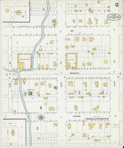 Sanborn Fire Insurance Map from Lexington, Cleveland County, Oklahoma (1904), Sheet #0002 - Complete Map Set gallery image, historic Sanborn map, vintage wall art, Oklahoma Oklahoma