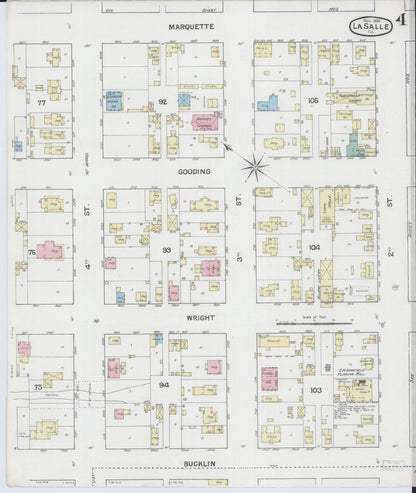 Sanborn Fire Insurance Map from La Salle, La Salle County, Illinois (1888), Sheet #0004 - Historic Sanborn Fire Insurance Map Print, vintage old map wall art, antique decor, genealogy gift, Illinois Illinois map