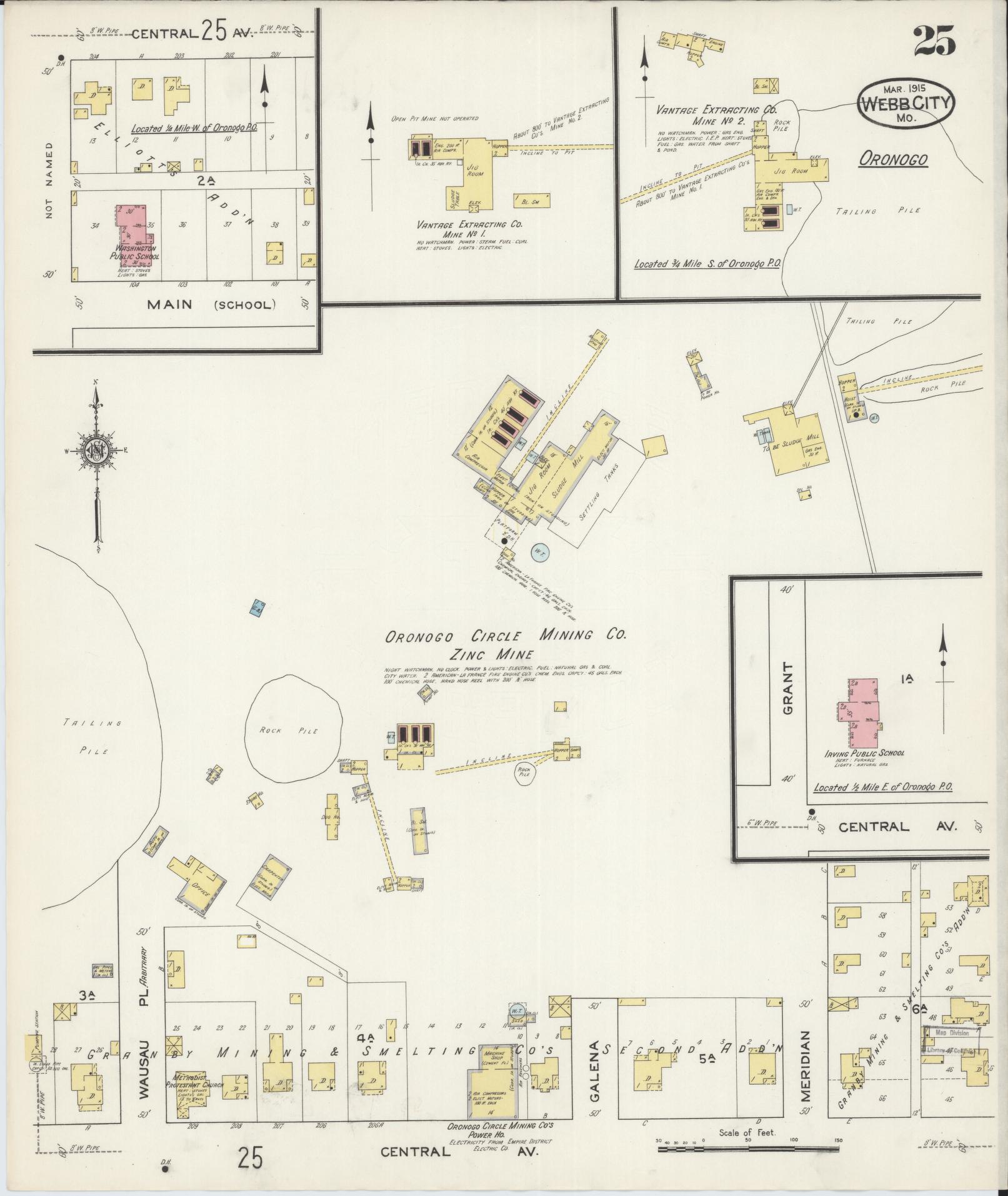 Sanborn Fire Insurance Map from Webb City, Jasper County, Missouri (1915), Sheet #0025 - Complete Map Set gallery image, historic Sanborn map, vintage wall art, Missouri Missouri