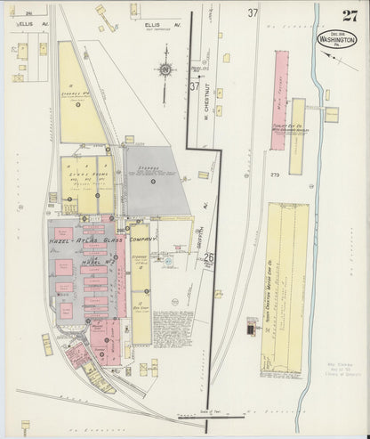 Sanborn Fire Insurance Map from Washington, Washington County, Pennsylvania (1914), Sheet #0027 - Complete Map Set gallery image, historic Sanborn map, vintage wall art, Sanborn Fire Insurance Map from Washington Washington
