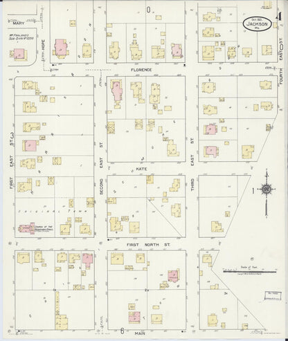 Sanborn Fire Insurance Map from Jackson, Cape Girardeau County, Missouri (1921), Sheet #0004 - Complete Map Set gallery image, historic Sanborn map, vintage wall art, Missouri Missouri