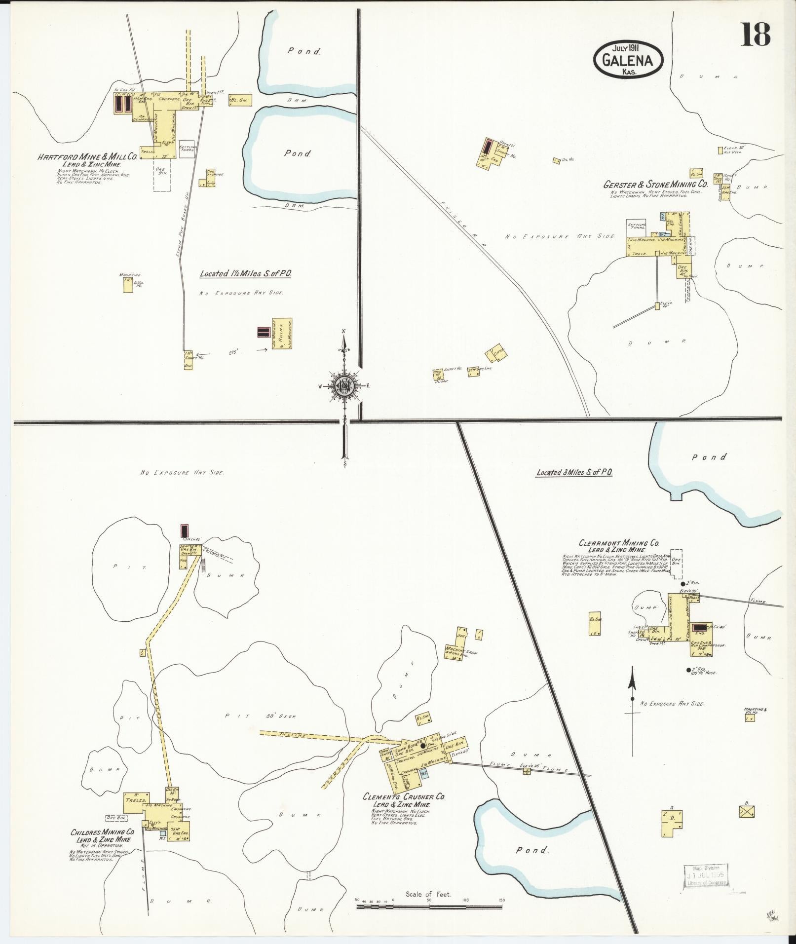Sanborn Fire Insurance Map from Galena, Cherokee County, Kansas (1911), Sheet #0018 - Historic Sanborn Fire Insurance Map Print, vintage old map wall art, antique decor, genealogy gift, Kansas Kansas map