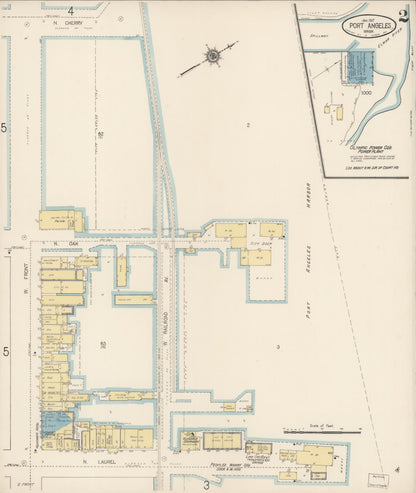 Sanborn Fire Insurance Map from Port Angeles, Clallam County, Washington (1917), Sheet #0002 - Complete Map Set gallery image, historic Sanborn map, vintage wall art, Washington Washington