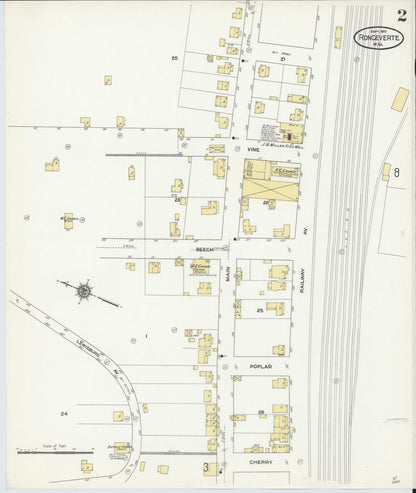 Sanborn Fire Insurance Map from Ronceverte, Greenbrier County, West Virginia (1910), Sheet #0002 - Complete Map Set gallery image, historic Sanborn map, vintage wall art, West Virginia West Virginia