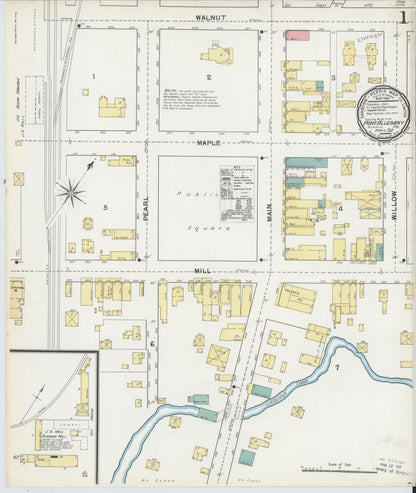 Sanborn Fire Insurance Map from Port Allegany, McKean County, Pennsylvania (1892), Sheet #0001 - Historic Sanborn Fire Insurance Map Print, vintage old map wall art, antique decor, genealogy gift, Pennsylvania Pennsylvania map