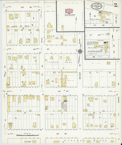 Sanborn Fire Insurance Map from Stroud, Lincoln County, Oklahoma (1910), Sheet #0002 - Complete Map Set gallery image, historic Sanborn map, vintage wall art, Oklahoma Oklahoma