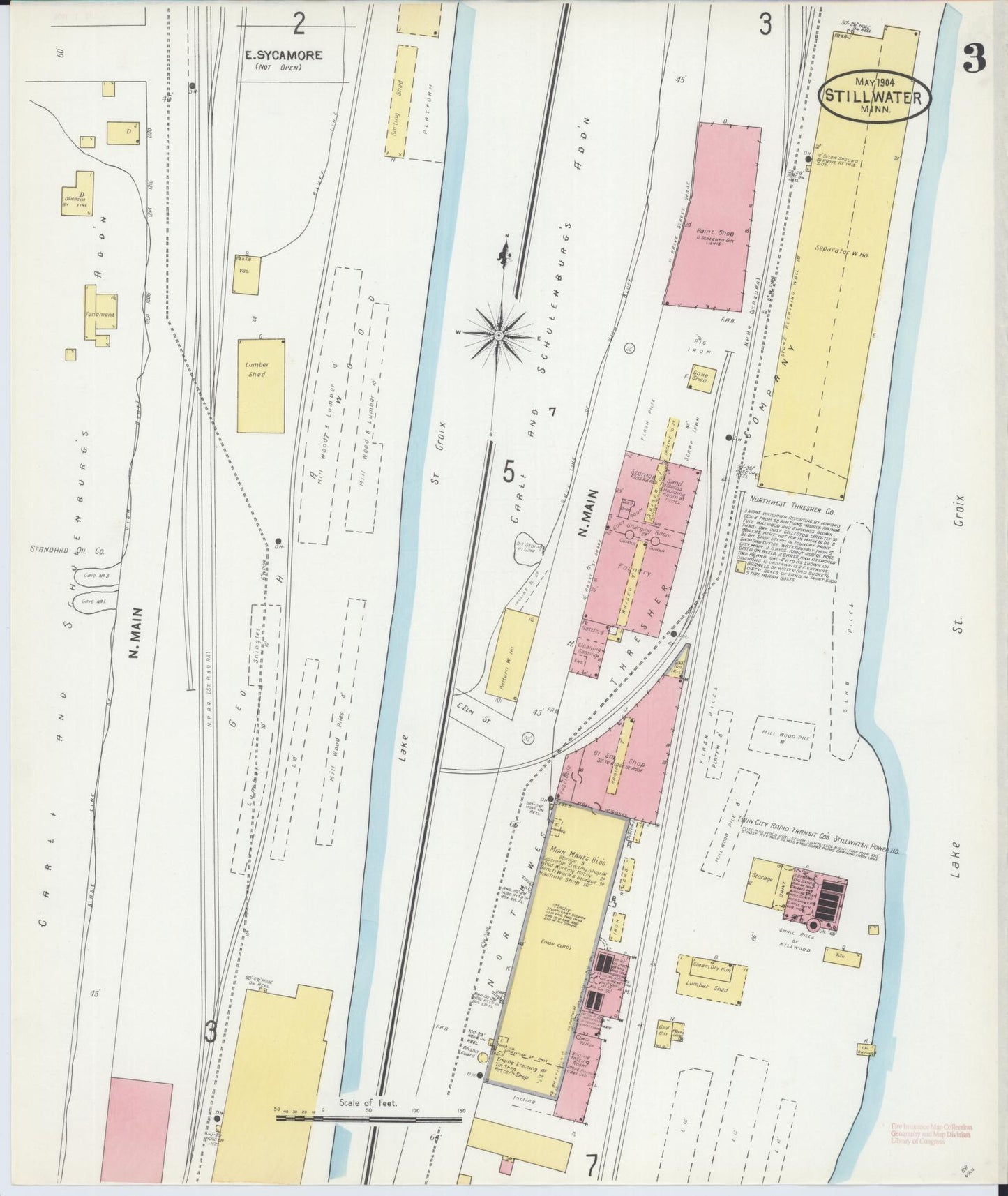 Sanborn Fire Insurance Map from Stillwater, Washington County, Minnesota (1904), Sheet #0003 - Historic Sanborn Fire Insurance Map Print, vintage old map wall art, antique decor, genealogy gift, Minnesota Minnesota map