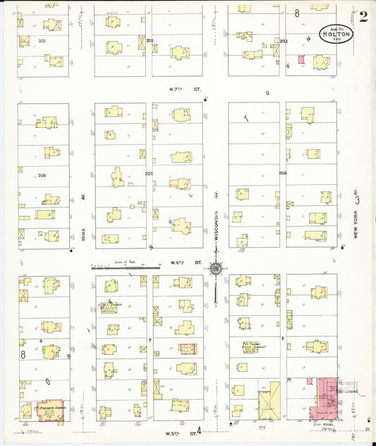 Sanborn Fire Insurance Map from Holton, Jackson County, Kansas (1911), Sheet #0002 - Historic Sanborn Fire Insurance Map Print, vintage old map wall art, antique decor, genealogy gift, Kansas Kansas map
