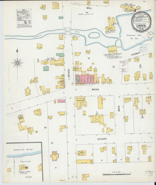 Sanborn Fire Insurance Map from Linden, Genesee County, Michigan (1900), Sheet #0001 - Historic Sanborn Fire Insurance Map Print, vintage old map wall art, antique decor, genealogy gift, Michigan Michigan map