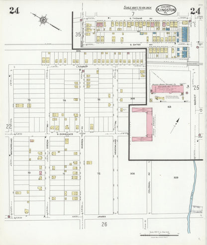 Sanborn Fire Insurance Map from Kingston, Luzerne County, Pennsylvania (1925), Sheet #0024 - Complete Map Set gallery image, historic Sanborn map, vintage wall art, Pennsylvania Pennsylvania