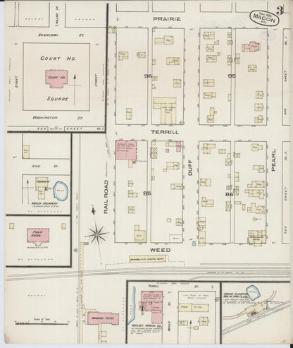 Sanborn Fire Insurance Map from Macon, Macon County, Missouri (1885), Sheet #0003 - Complete Map Set gallery image, historic Sanborn map, vintage wall art, Missouri Missouri