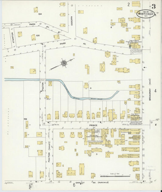 Sanborn Fire Insurance Map from Monticello, Sullivan County, New York (1911), Sheet #0003 - Historic Sanborn Fire Insurance Map Print, vintage old map wall art, antique decor, genealogy gift, New York New York map