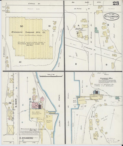 Sanborn Fire Insurance Map from Stillwater, Washington County, Minnesota (1888), Sheet #0023 - Historic Sanborn Fire Insurance Map Print, vintage old map wall art, antique decor, genealogy gift, Minnesota Minnesota map