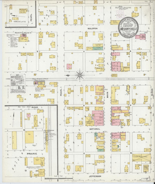 Sanborn Fire Insurance Map from Medaryville, Pulaski County, Indiana (1904), Sheet #0001 - Historic Sanborn Fire Insurance Map Print, vintage old map wall art, antique decor, genealogy gift, Indiana Indiana map