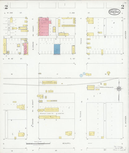 Sanborn Fire Insurance Map from Odessa, Edger County, Texas (1927), Sheet #0002 - Historic Sanborn Fire Insurance Map Print, vintage old map wall art, antique decor, genealogy gift, Texas Texas map