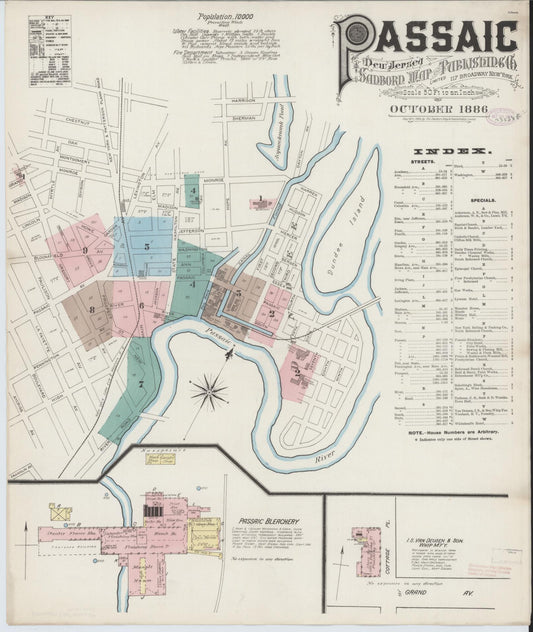 Sanborn Fire Insurance Map from Passaic, Passaic County, New Jersey. (1886) – Historic Sanborn Fire Insurance Map Print