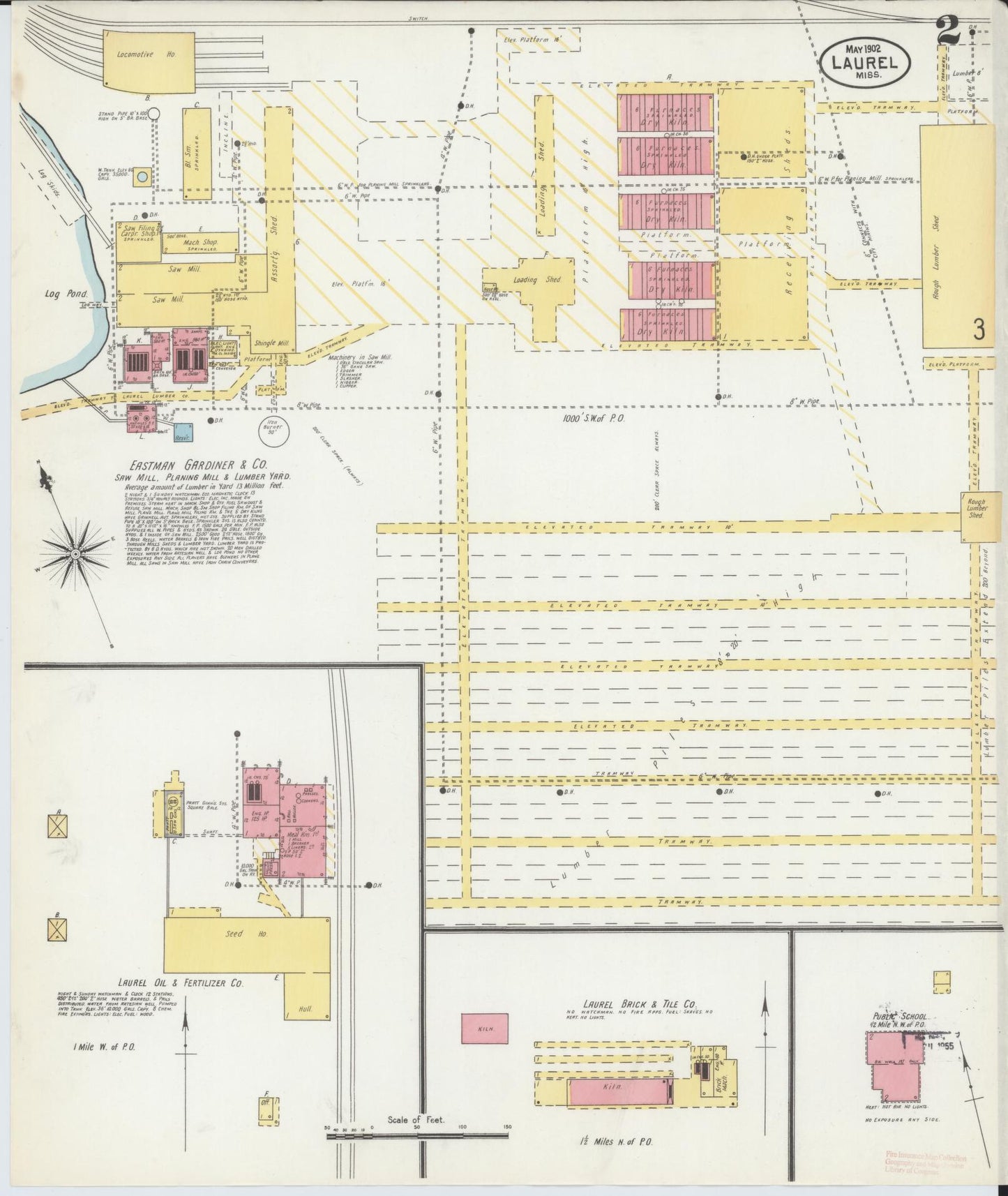 Sanborn Fire Insurance Map from Laurel, Jones County, Mississippi (1902), Sheet #0002 - Complete Map Set gallery image, historic Sanborn map, vintage wall art, Mississippi Mississippi