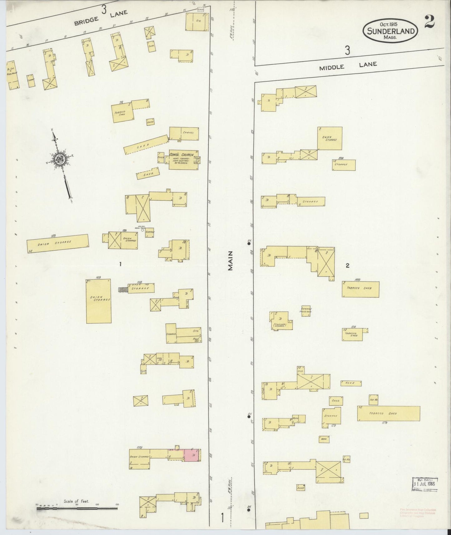 Sanborn Fire Insurance Map from Sunderland, Franklin County, Massachusetts (1915), Sheet #0002 - Complete Map Set gallery image, historic Sanborn map, vintage wall art, Massachusetts Massachusetts