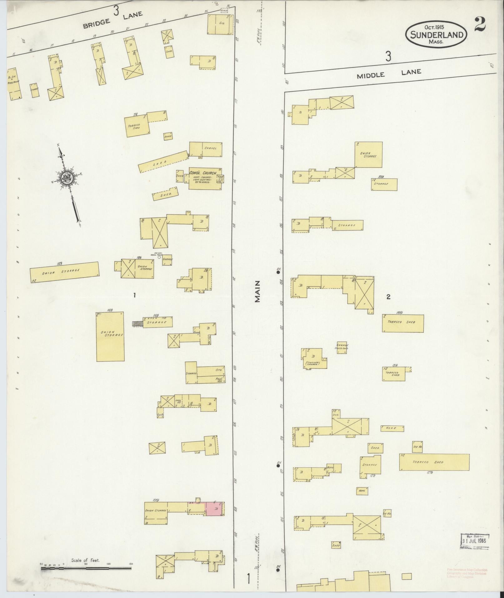 Sanborn Fire Insurance Map from Sunderland, Franklin County, Massachusetts (1915), Sheet #0002 - Complete Map Set gallery image, historic Sanborn map, vintage wall art, Massachusetts Massachusetts
