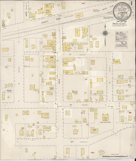 Sanborn Fire Insurance Map from Lyman, Skagit County, Washington (1929), Sheet #0001 - Complete Map Set gallery image, historic Sanborn map, vintage wall art, Washington Washington