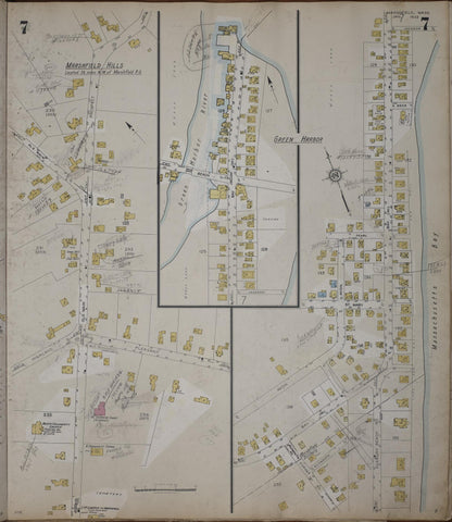 Sanborn Fire Insurance Map from Marshfield, Plymouth County, Massachusetts (1950), Sheet #0007 - Complete Map Set gallery image, historic Sanborn map, vintage wall art, Massachusetts Massachusetts