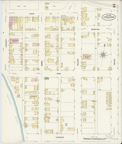 Sanborn Fire Insurance Map from Confluence, Somerset County, Pennsylvania (1907), Sheet #0002 - Complete Map Set gallery image, historic Sanborn map, vintage wall art, Pennsylvania Pennsylvania