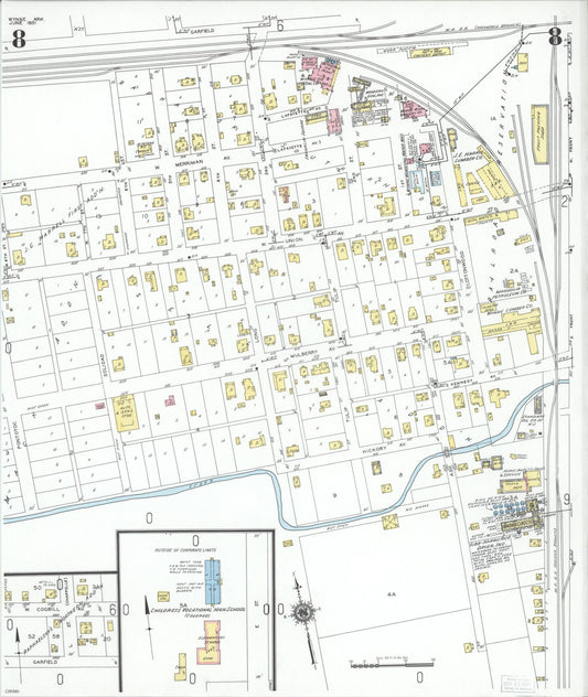 Sanborn Fire Insurance Map from Wynne, Cross County, Arkansas (1951), Sheet #0008 - Historic Sanborn Fire Insurance Map Print, vintage old map wall art, antique decor, genealogy gift, Arkansas Arkansas map