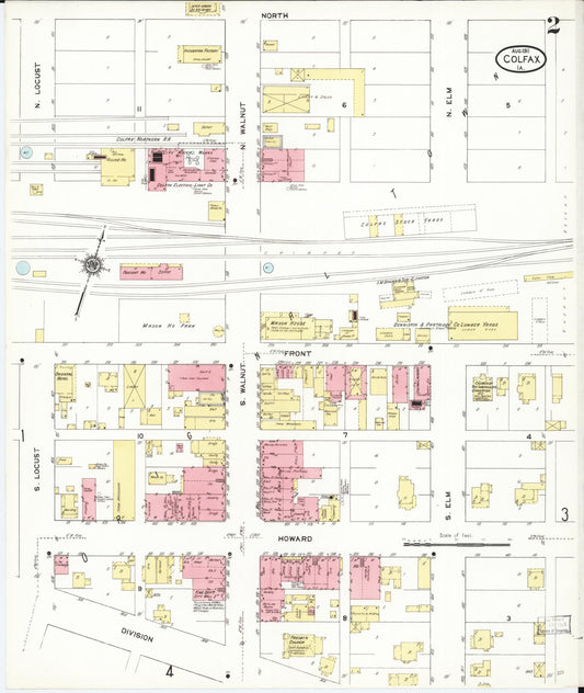 Sanborn Fire Insurance Map from Colfax, Jasper County, Iowa (1911), Sheet #0002 - Historic Sanborn Fire Insurance Map Print, vintage old map wall art