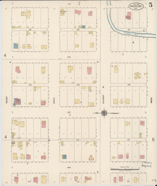 Sanborn Fire Insurance Map from Wheatland, Platte County, Wyoming (1918), Sheet #0005 - Historic Sanborn Fire Insurance Map Print, vintage old map wall art, antique decor, genealogy gift, Wyoming Wyoming map