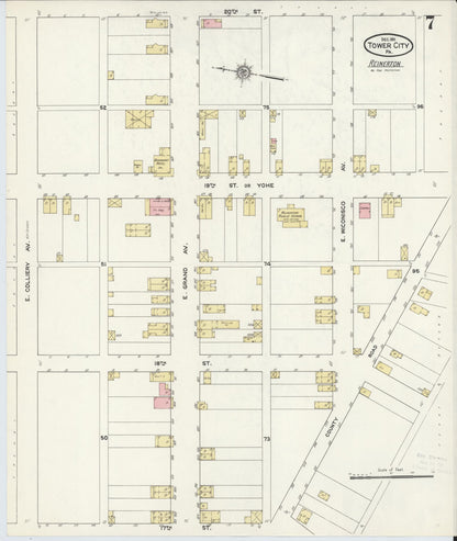 Sanborn Fire Insurance Map from Tower City, Schuylkill County, Pennsylvania (1911), Sheet #0007 - Complete Map Set gallery image, historic Sanborn map, vintage wall art, Pennsylvania Pennsylvania