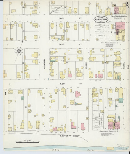 Sanborn Fire Insurance Map from Manchester, Adams County, Ohio (1897), Sheet #0002 - Historic Sanborn Fire Insurance Map Print, vintage old map wall art, antique decor, genealogy gift, Ohio Ohio map