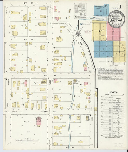 Sanborn Fire Insurance Map from Batavia, Clermont County, Ohio (1911), Sheet #0001 - Complete Map Set gallery image, historic Sanborn map, vintage wall art, Ohio Ohio