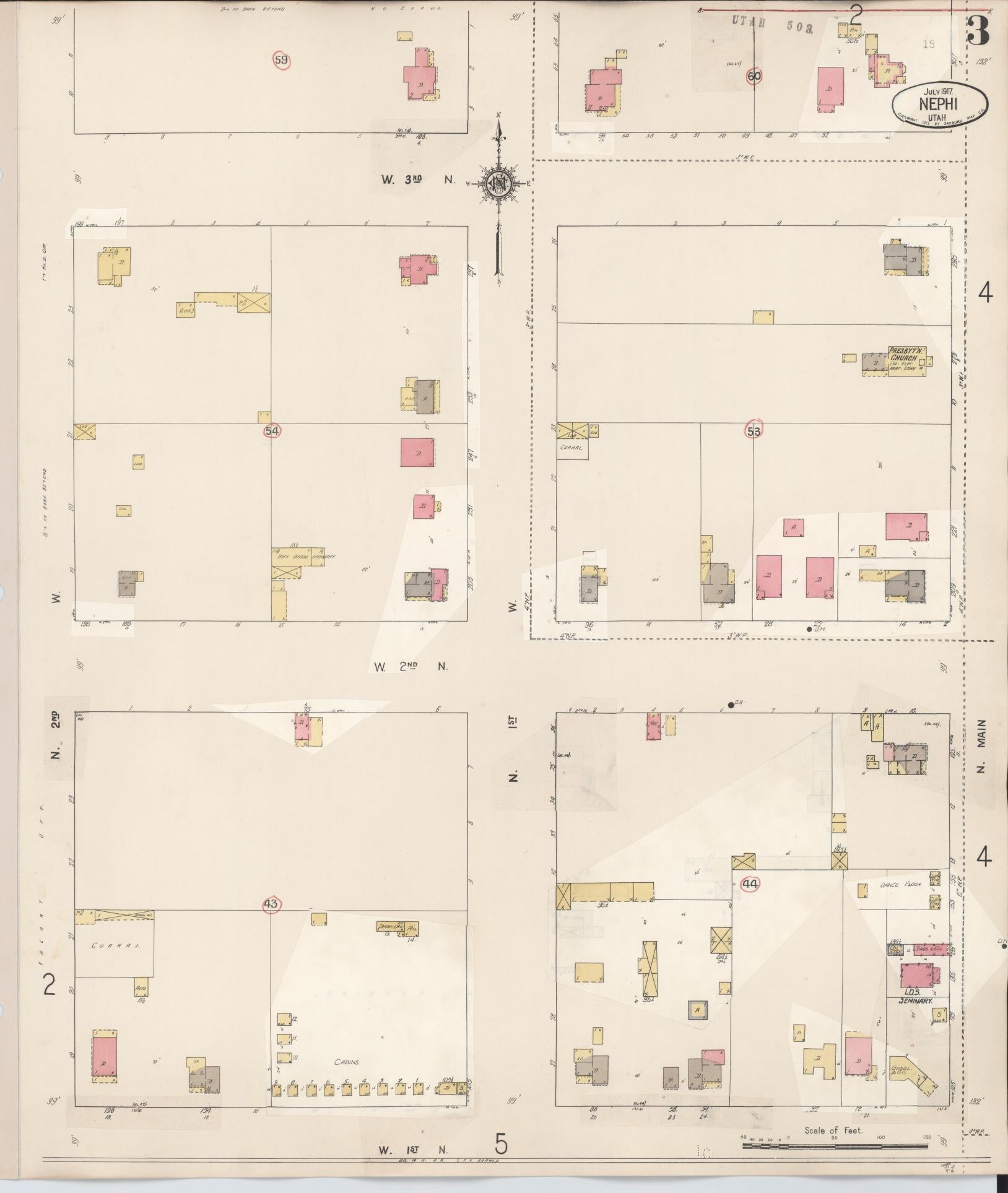 Sanborn Fire Insurance Map from Nephi, Juab County, Utah (1931), Sheet #0003 - Complete Map Set gallery image, historic Sanborn map, vintage wall art, Utah Utah