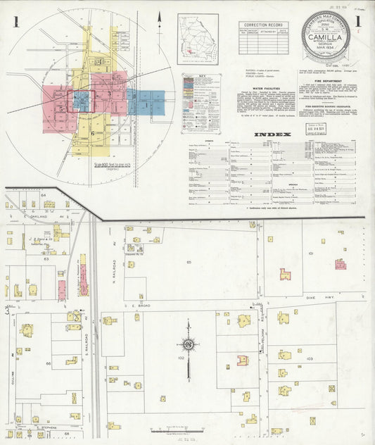 Sanborn Fire Insurance Map from Camilla, Mitchell County, Georgia. (1934) – Historic Sanborn Fire Insurance Map Print