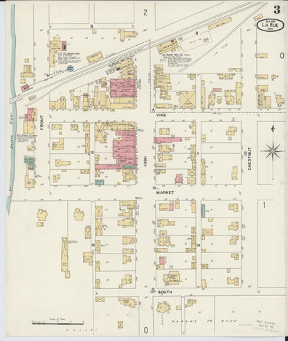 Sanborn Fire Insurance Map from La Rue, Marion County, Ohio (1901), Sheet #0003 - Complete Map Set gallery image, historic Sanborn map, vintage wall art, Ohio Ohio