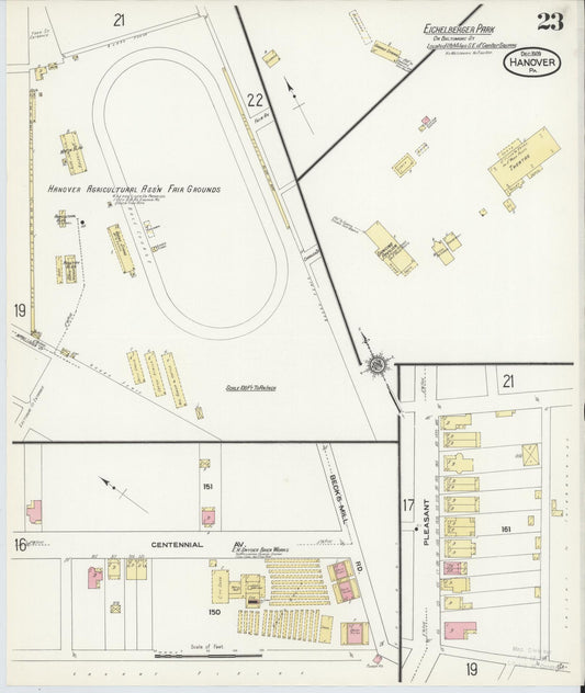 Sanborn Fire Insurance Map from Hanover, York County, Pennsylvania (1909), Sheet #0023 - Historic Sanborn Fire Insurance Map Print, vintage old map wall art, antique decor, genealogy gift, Pennsylvania Pennsylvania map