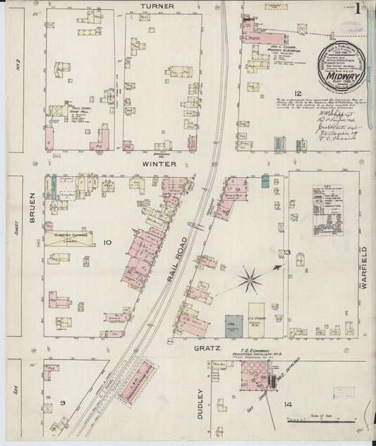 Sanborn Fire Insurance Map from Midway, Woodford County, Kentucky. (1886) – Historic Sanborn Fire Insurance Map Print