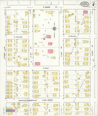 Sanborn Fire Insurance Map from Herrin, Williamson County, Illinois (1922), Sheet #0004 - Complete Map Set gallery image, historic Sanborn map, vintage wall art, Illinois Illinois