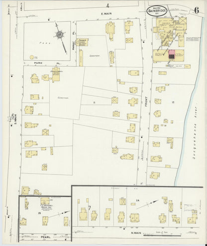 Sanborn Fire Insurance Map from Bainbridge, Chenango County, New York (1912), Sheet #0006 - Complete Map Set gallery image, historic Sanborn map, vintage wall art, New York New York