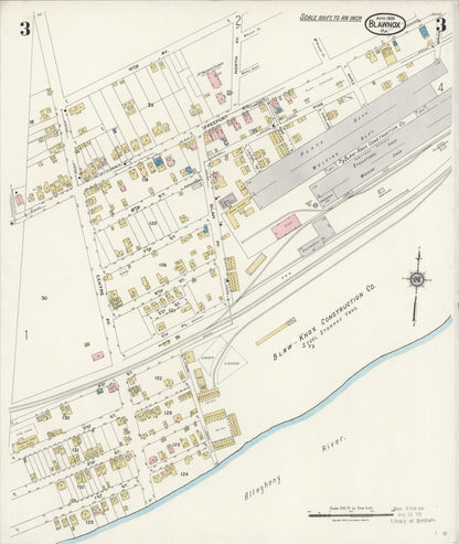 Sanborn Fire Insurance Map from Blawnox, Allegheny County, Pennsylvania (1924), Sheet #0003 - Complete Map Set gallery image, historic Sanborn map, vintage wall art, Pennsylvania Pennsylvania