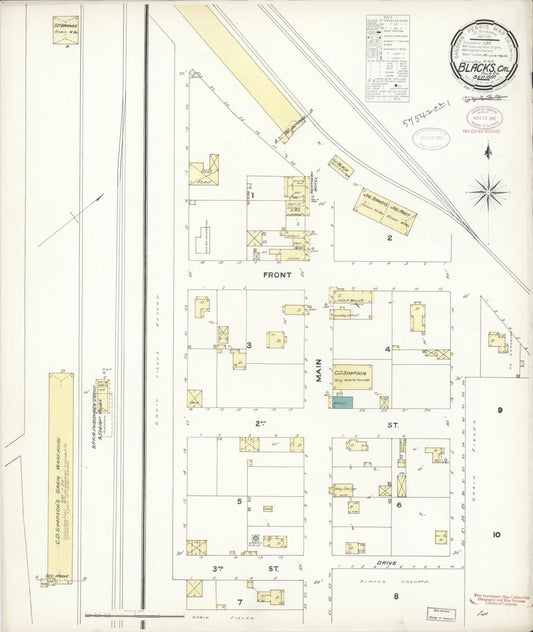 Sanborn Fire Insurance Map from Blacks, Yolo County, California (1897), Sheet #0001 - Historic Sanborn Fire Insurance Map Print, vintage old map wall art, antique decor, genealogy gift, California California map