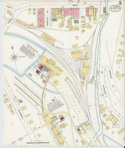 Sanborn Fire Insurance Map from Austin, Potter County, Pennsylvania (1898), Sheet #0003 - Historic Sanborn Fire Insurance Map Print, vintage old map wall art, antique decor, genealogy gift, Pennsylvania Pennsylvania map